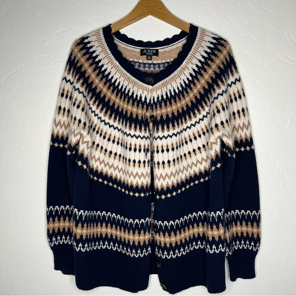 J. Crew fair isle cashmere cardigan
